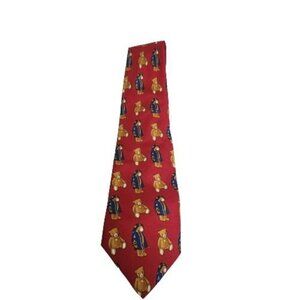 Harrods By John Comfort Of London Rare Teddy Bear Silk Tie